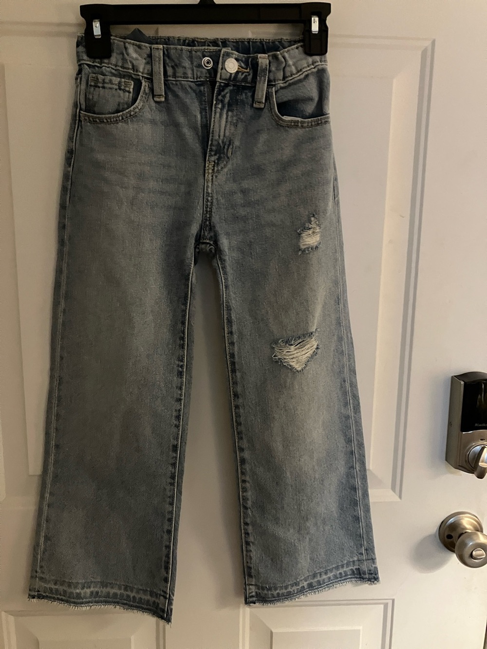 Old Navy Light Wash Ripped Baggy Wide Leg Jeans